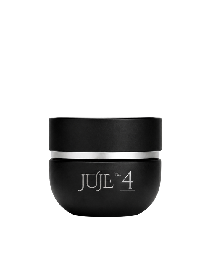 Juje Hair Masque in a black and silver jar